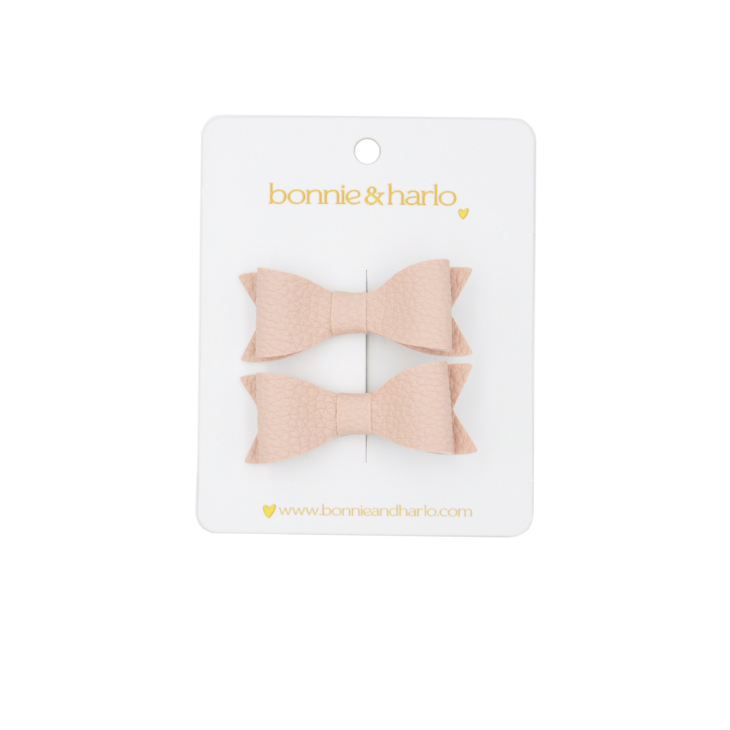 Mini Bow Clips | Peach