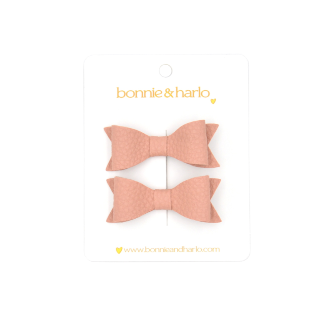 Mini Bow Clips | Pink