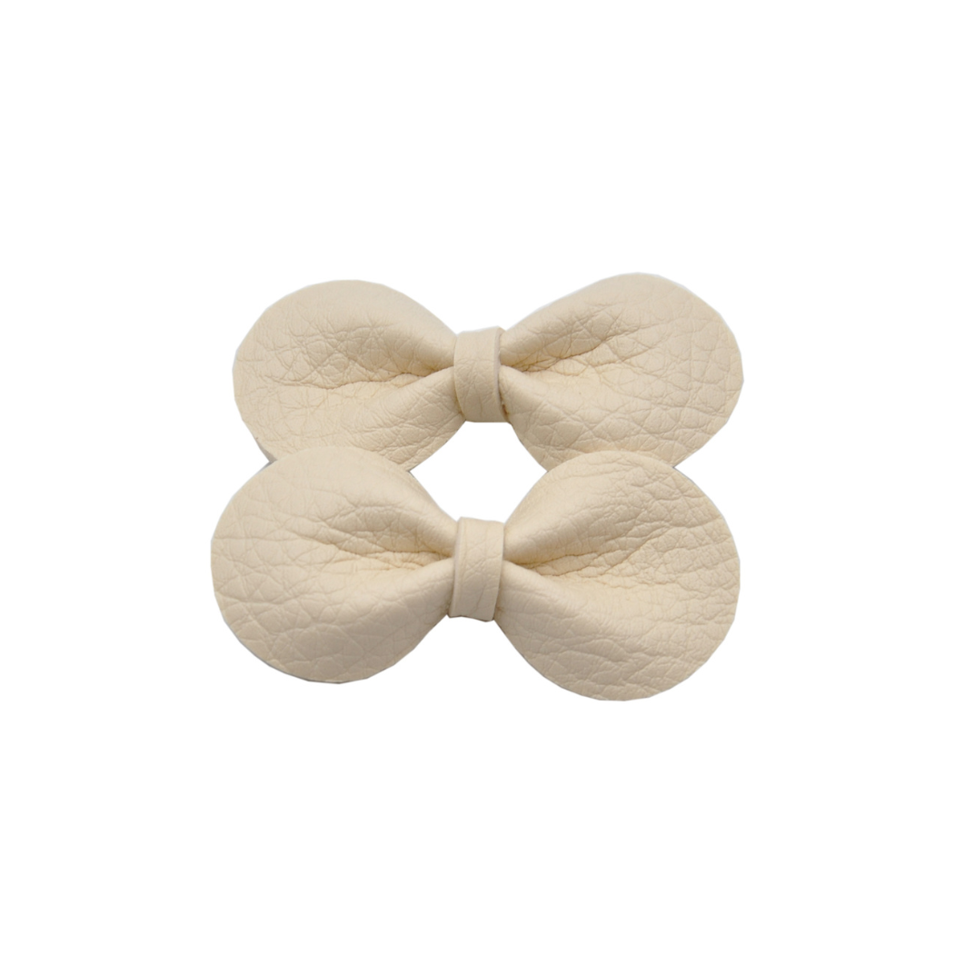 Round Bow Clips | Cream